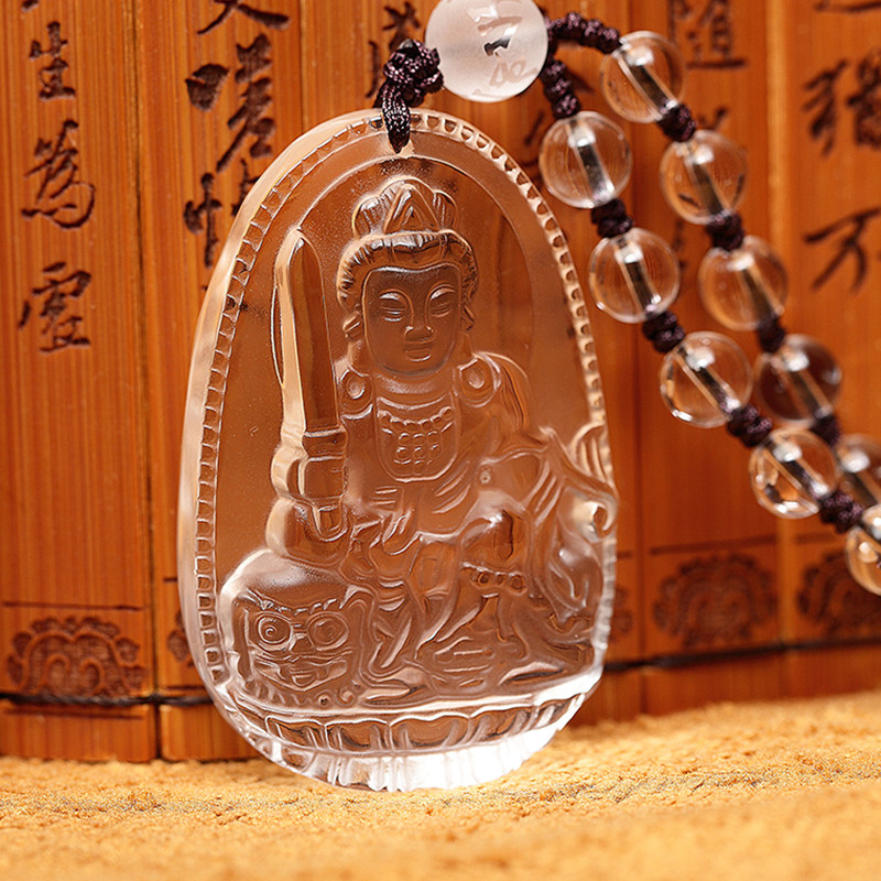 艾钰天然白水晶文殊菩萨