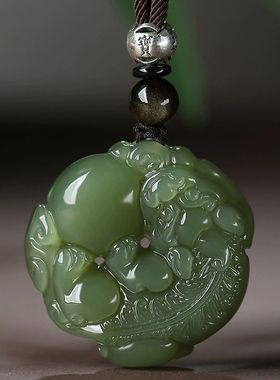 批发保真爆款和田吊坠男女款有求必应貔貅项链招财新款情侣款挂坠