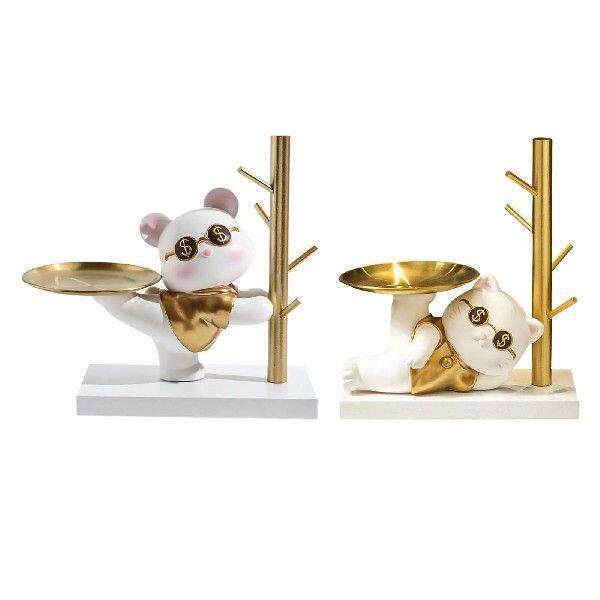 Animal Statue with Storage Tray Gift Table Centerpiece