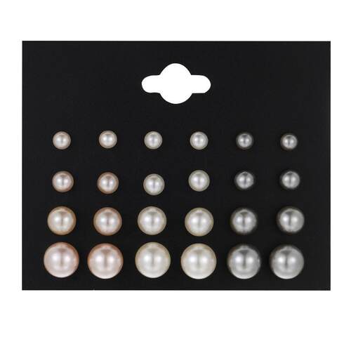 Stud earrings set 12 pieces耳针套装12件套高级感覆古珍珠耳钉