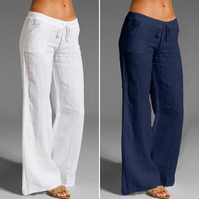 Plus size Lady White Pants For Women Trousers Summer Cotton