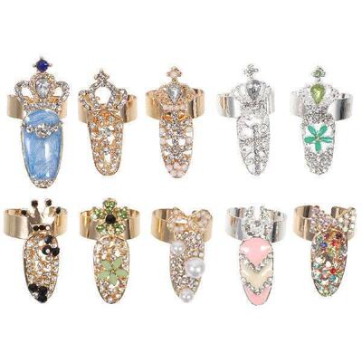 Open Nail Set Finger Accessories Ring Decoration Fingernail
