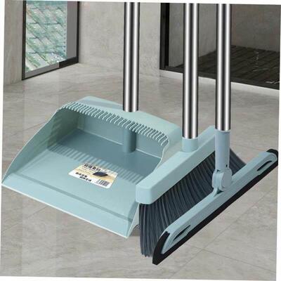 Broom and dustpan set with soft brush broom and dustpan set