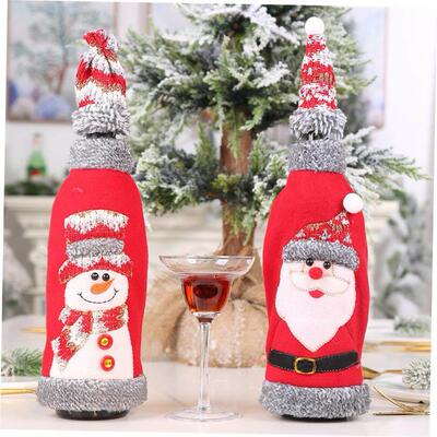 christmas decoration tree Wine bottle sleeve with hood