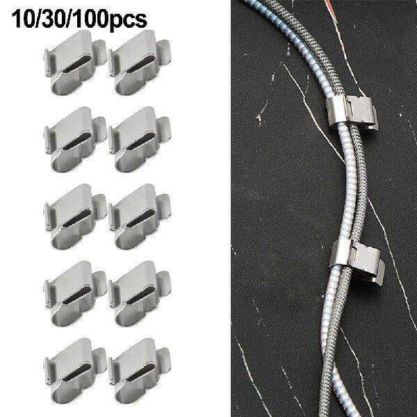 10/30/100Pcs Solar Panel Cable Clips Cord Mounting Fixing