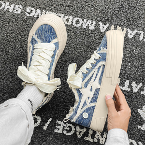 新款情侣鞋星星厚底板鞋学生小白鞋潮侣帆布鞋XZ517-1 XZ130 P65,男鞋休闲鞋,星座517-1