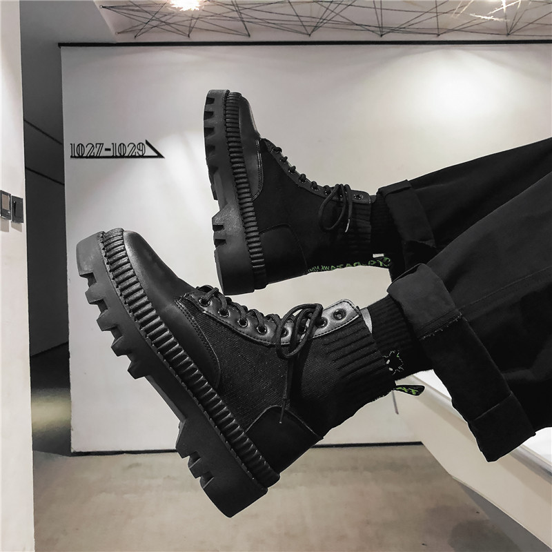 秋冬新款男士高帮厚底马丁靴英伦复古工装靴XZ517-1XZ1007P55,男鞋靴子,星座517-1