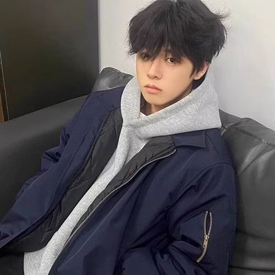 2025秋冬新款美式cleanfit外套男款春秋季翻领棒球服藏青色飞行员