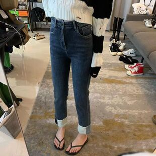 阔腿裤 新款 牛仔裤 子春季 宽松直筒青少年长裤 老爹裤