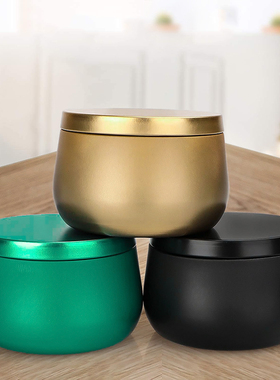 蜡烛杯子空杯黑色香薰香膏大肚扩香马口铁铁盒铁罐新款8OZ蜡烛罐