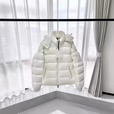 冬季男女同款纯色连帽蒙口玛雅羽绒服保暖宽松可拆卸帽休闲大码