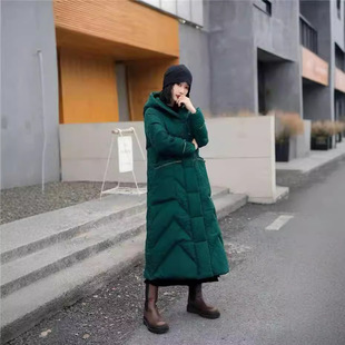 新款网红时尚大码洋气显瘦羽绒服女中长款桃红大气爆款显气质韩版