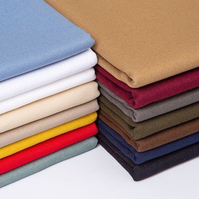 加厚斜纹涤卡工装布料烫台卡其布窗帘纱卡工作服迪卡风衣民族服装