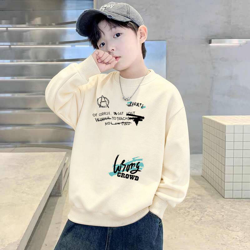 男童加绒卫衣2026新款儿童上衣宝宝卫衣中童秋冬圆领休闲运动卫衣