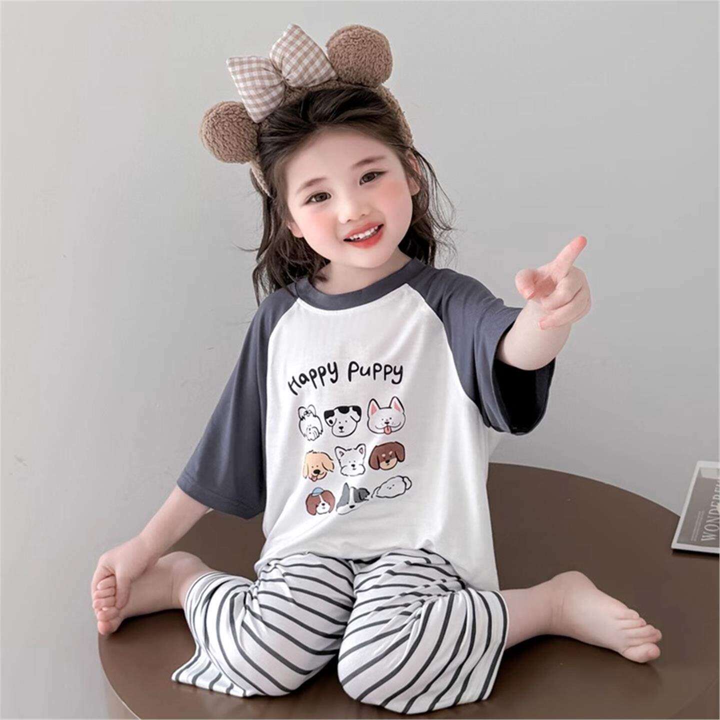 男女童睡衣夏季莫代尔儿童家居服2026新款宝宝莫代尔薄款空调套装