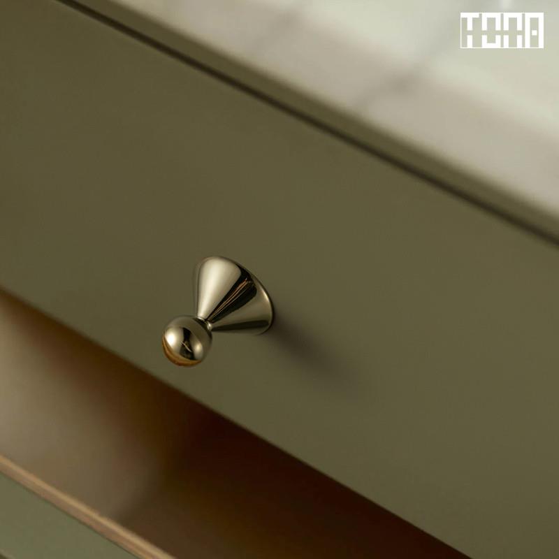 与雨止.TONA 钛银中古风把手抽屉把手黄铜橱柜拉手衣柜小拉手