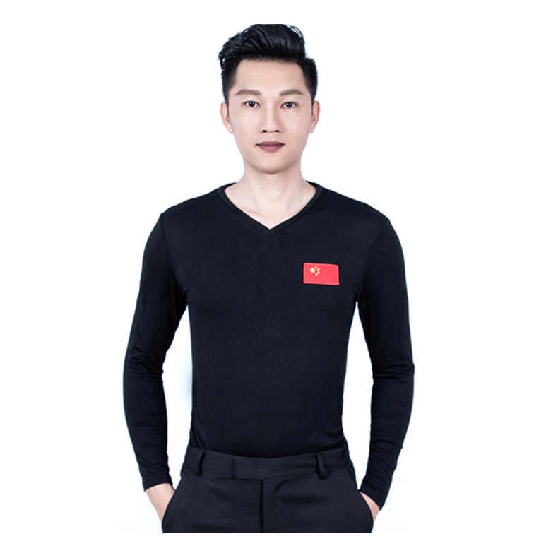 日本无印MUJIE男舞蹈服练功服拉丁舞服摩登舞国标舞上衣广场舞服