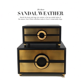 新中式 饰品收纳盒 现代简约麻布木质首饰盒摆件样板房售楼处软装