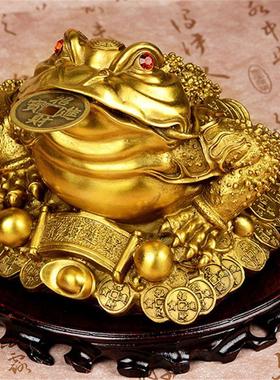 黄铜金蟾摆件 元宝金蝉 三足蟾蜍店铺开业礼品