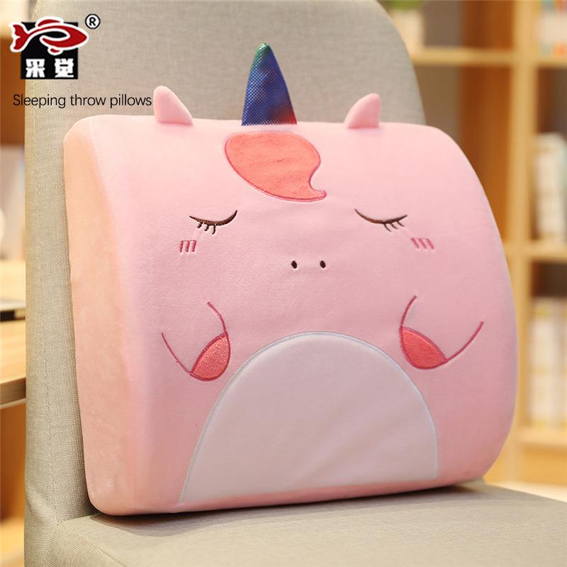 新款卡通记忆棉靠枕办公室腰靠护腰汽车腰靠垫腰枕座椅靠背垫