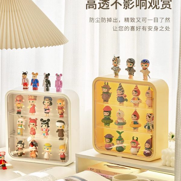 盲盒收纳展示架壁挂泡泡玛特手办盒免打孔娃娃公仔防尘收纳墙面柜