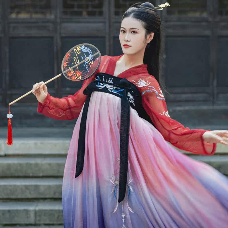 Moon starry sky Gradient skirt Hanfu Same item Embroidery Ultra cents Yan Lai Maple Bamboo Hanfuin the Women's clothing/Boutique , Costume/National costume/Stage costumes , National costume/Costumes  category - from Buy2taobao.com to provide professional Taobao agent buy service