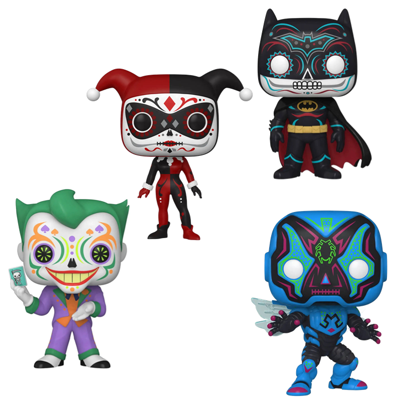 Funko POP DC万圣节亡灵节漫画蝙蝠侠小丑女圣甲虫绿灯侠公仔手办