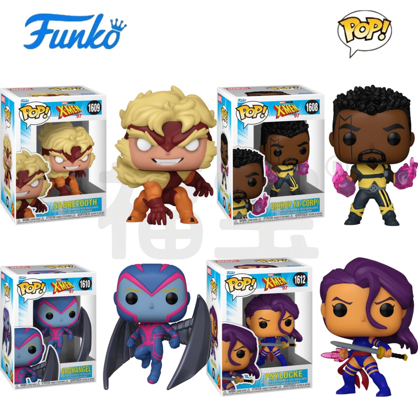 Funko POP X战警97 X-Men '97周边主教 剑齿虎 天使 灵蝶公仔手办