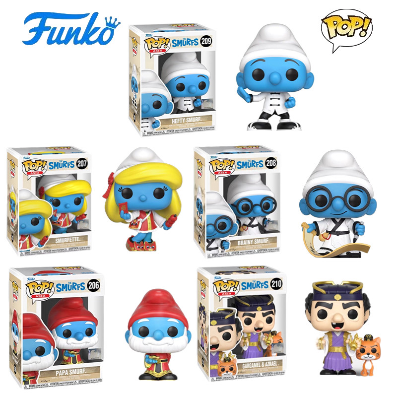 Funko POP 蓝精灵The Smurfs聪聪健健蓝妹妹蓝爸爸格格巫公仔手办