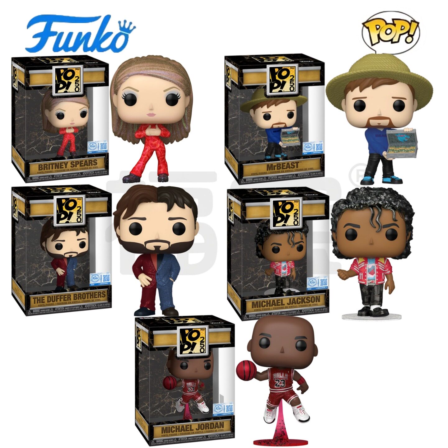 Funko POP 250年杰克逊 乔丹 布兰妮 野兽先生达菲兄弟公仔手办