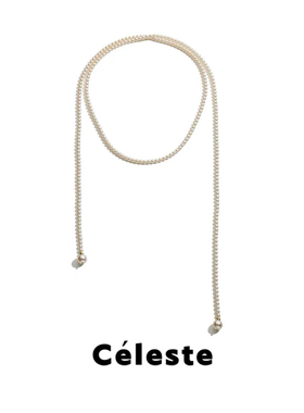 Céleste小香老钱风串珠项链女