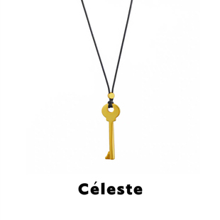 簡約小眾設計感長款 毛衣鏈 命運之門鑰匙吊墜項鏈女時尚 Céleste