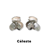 Céleste 月光贝壳耳钉小众设计高级感法式 百搭S925银针花朵耳环