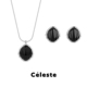 Céleste 小众设计层叠黑曜石项链女气质百搭贝壳吊坠长款 毛衣链