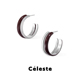 Céleste 吴昕同款 双轨珐琅耳环女高级感棕色美拉德S925银针耳圈