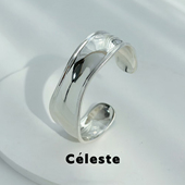 Céleste 不规则宽边光面弧形开口手镯女高级感轻奢简约百搭手环