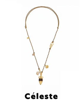 Céleste木珠陶罐编绳项链女