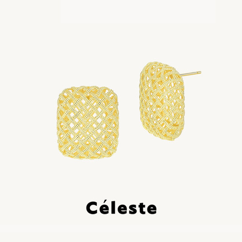Céleste方糖编织耳钉女
