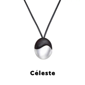 Céleste 重工黑檀木拉丝拼色吊坠项链女复古高级感百搭长毛衣链