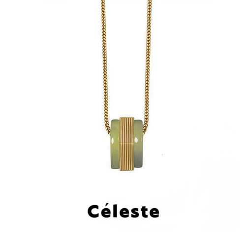 Céleste绿涌系列和田玉项链女