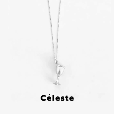 Céleste白砂糖小酒杯银色项链女