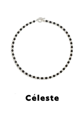 Céleste拉丝黑檀木串珠项链女