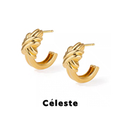Céleste 沈月同款 缠绕打结C型耳钉女小众设计感气质百搭耳环耳饰