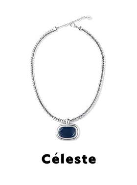 Céleste液态珐琅椭圆吊坠项链女