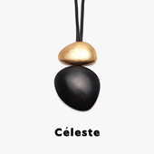 Céleste 不规则几何黑檀木项链女经典 百搭吊坠小众高级感毛衣链