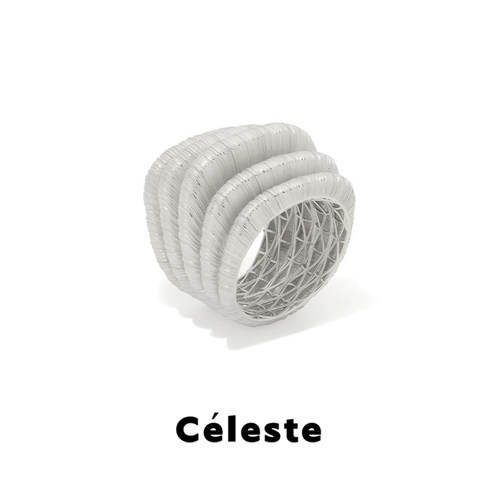 Céleste弧面拉丝工艺戒指女