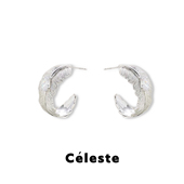 Céleste 锆石羽毛耳环女小众设计高级感气质个性 S925银针C型耳钉