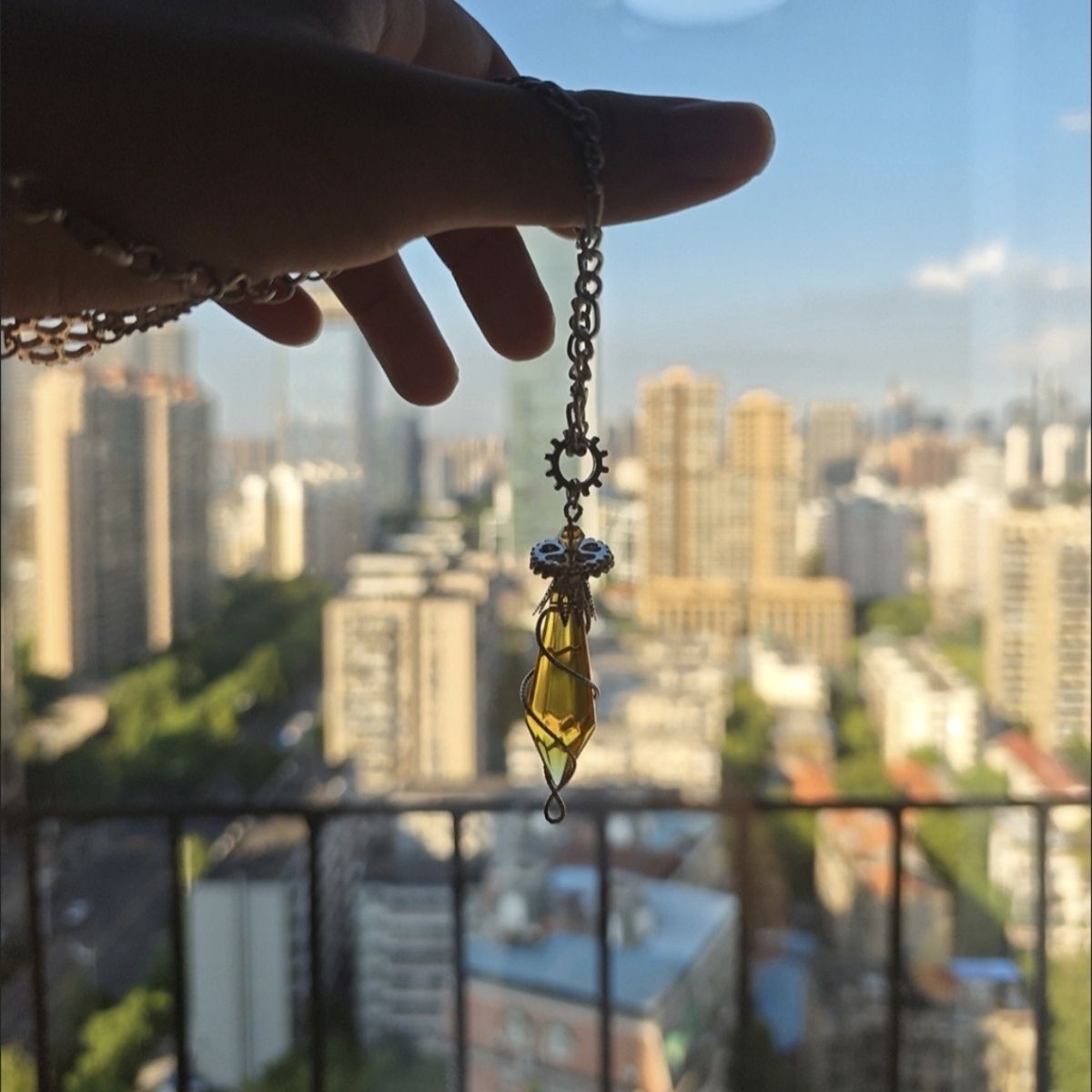 诡秘之主克莱恩水晶系列黄水晶灵摆项链吊坠玄幻小说周边生日礼物