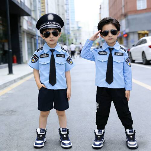 儿童警官衣服男童警官表演服帅气套装cos服小孩衣服警官男孩警察