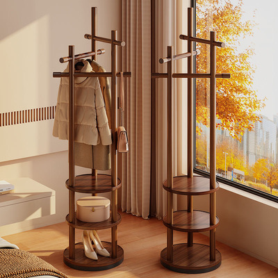 实木旋转衣帽架落地挂衣架